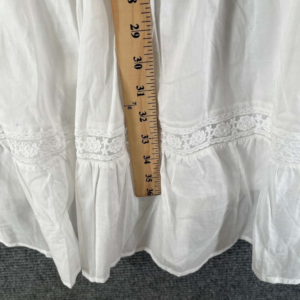 Altar'd State Tiered Maxi Skirt Women L Ivory Lace Trim Boho Summer Casual - Picture 9 of 11